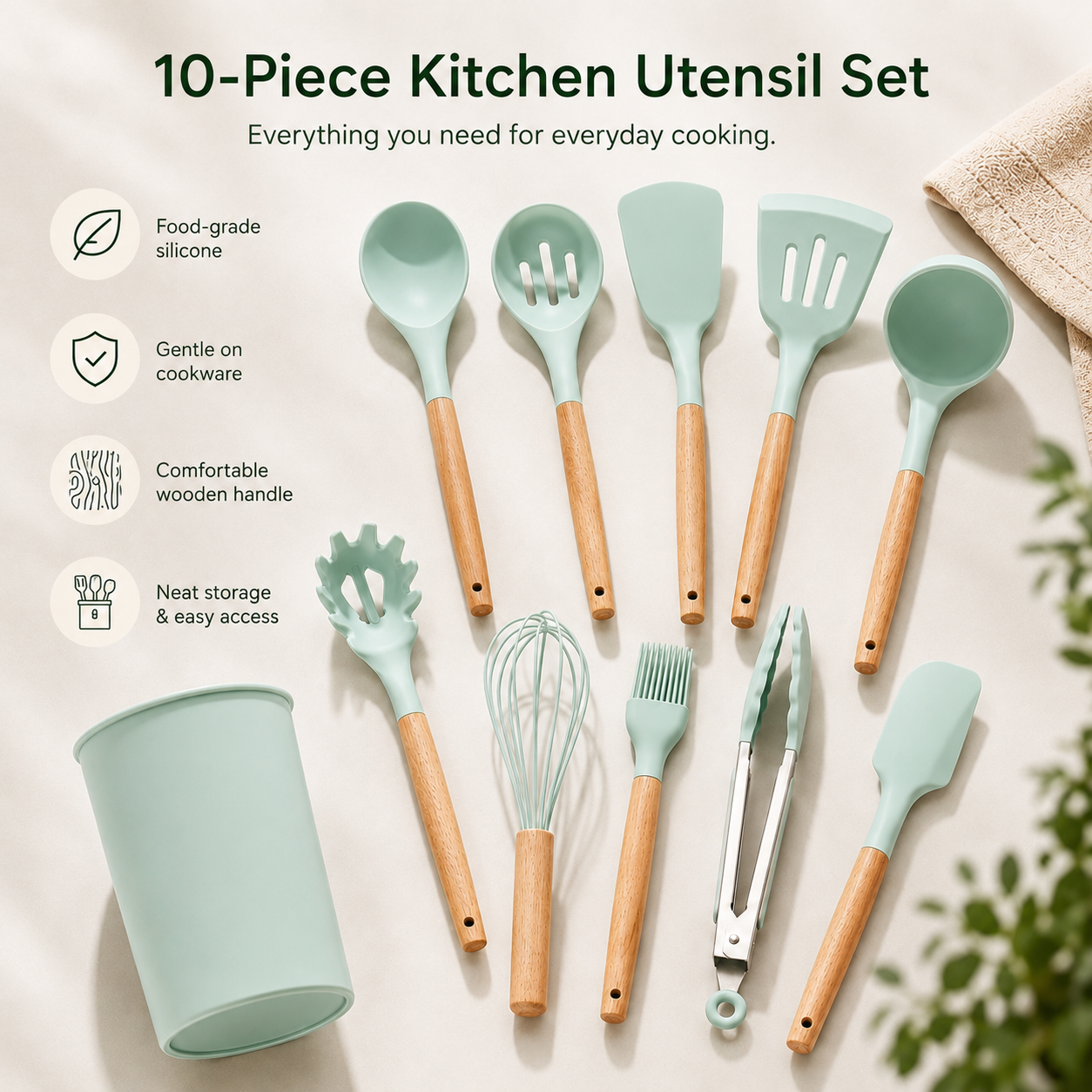 Cuisova 12-pcs Silicone Kitchen Utensils image 3