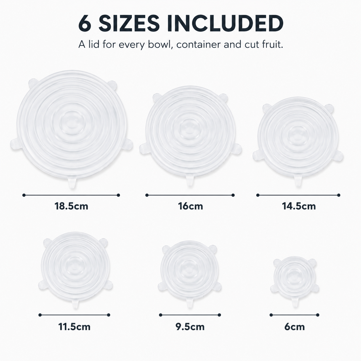 Reusable Silicone Stretch Lids – 6 Piece Set image 5