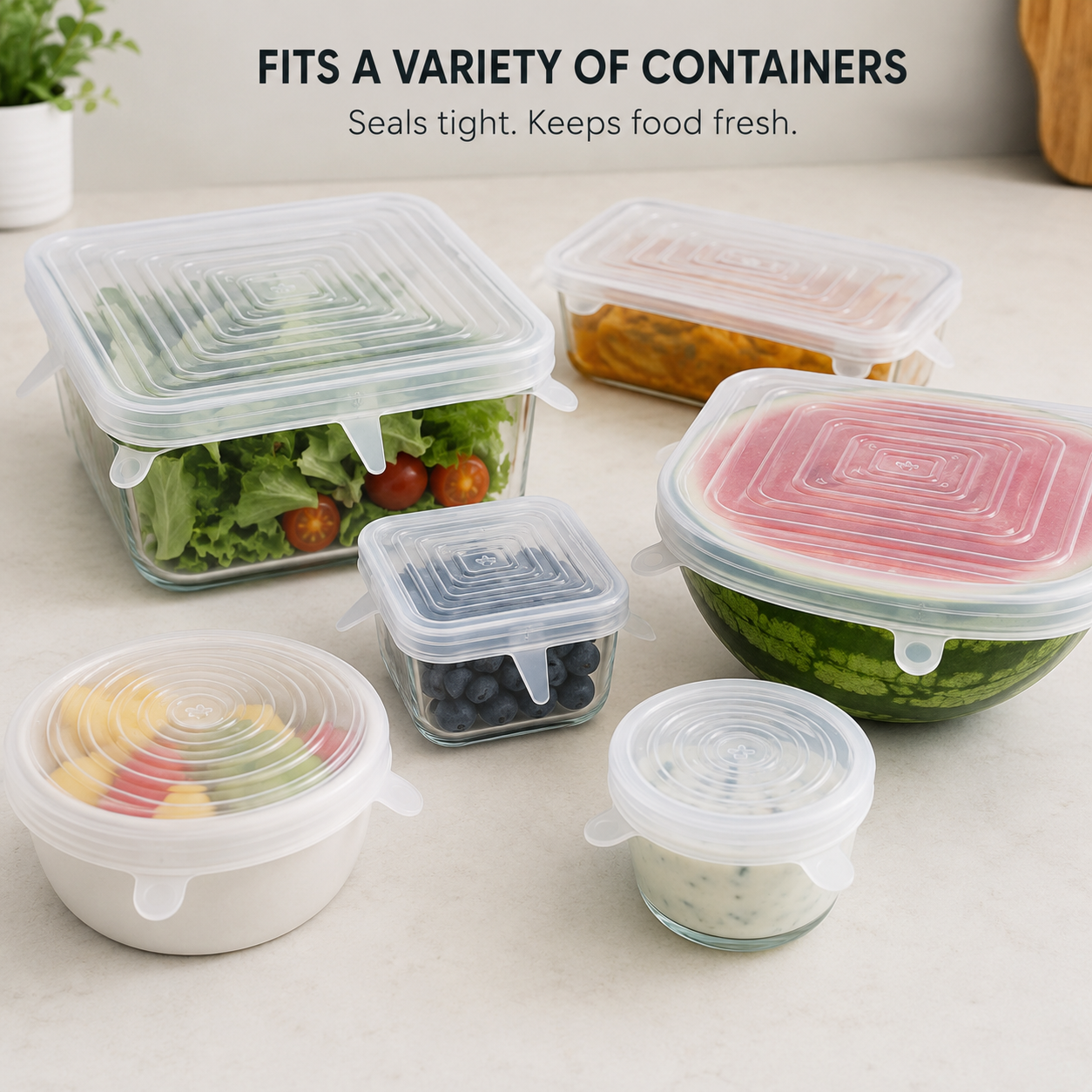 Reusable Silicone Stretch Lids – 6 Piece Set image 4
